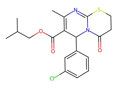 2-methylpropyl 6-(3-chlorophenyl)-8-methyl-4-oxo-2H,3H,4H,6H-pyrimido[2,1-b][1,3]thiazine-7-carboxylate structure