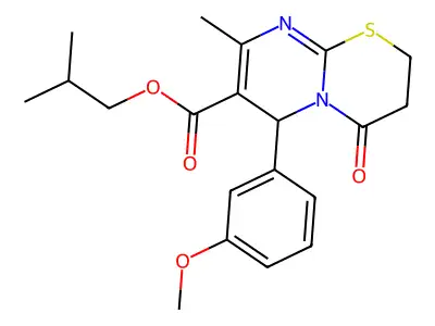 2-methylpropyl 6-(3-methoxyphenyl)-8-methyl-4-oxo-2H,3H,4H,6H-pyrimido[2,1-b][1,3]thiazine-7-carboxylate structure