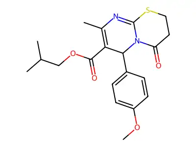 2-methylpropyl 6-(4-methoxyphenyl)-8-methyl-4-oxo-2H,3H,4H,6H-pyrimido[2,1-b][1,3]thiazine-7-carboxylate structure