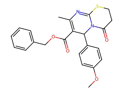 benzyl 6-(4-methoxyphenyl)-8-methyl-4-oxo-2H,3H,4H,6H-pyrimido[2,1-b][1,3]thiazine-7-carboxylate structure