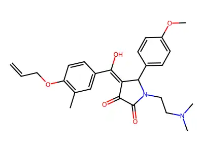1-(2-dimethylaminoethyl)-4-[hydroxy-(3-methyl-4-prop-2-enoxyphenyl)methylidene]-5-(4-methoxyphenyl)pyrrolidine-2,3-dione structure