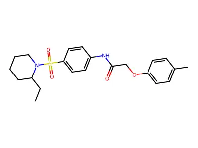 N-{4-[(2-ethylpiperidin-1-yl)sulfonyl]phenyl}-2-(4-methylphenoxy)acetamide structure