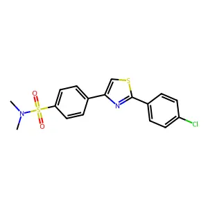 4-[2-(4-chlorophenyl)-1,3-thiazol-4-yl]-N,N-dimethylbenzenesulfonamide structure
