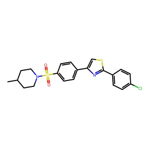 2-(4-Chlorophenyl)-4-[4-(4-methylpiperidin-1-yl)sulfonylphenyl]-1,3-thiazole structure
