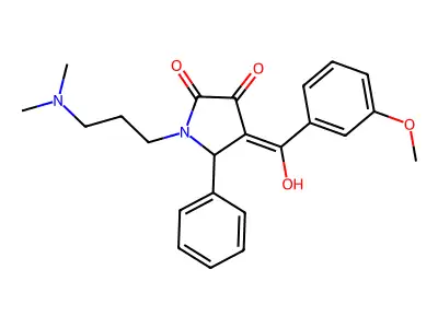 1-(3-dimethylaminopropyl)-4-[hydroxy-(3-methoxyphenyl)methylidene]-5-phenyl-pyrrolidine-2,3-dione structure