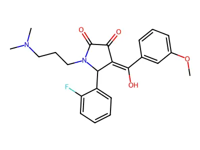 1-[3-(dimethylamino)propyl]-5-(2-fluorophenyl)-3-hydroxy-4-(3-methoxybenzoyl)-2,5-dihydro-1H-pyrrol-2-one structure