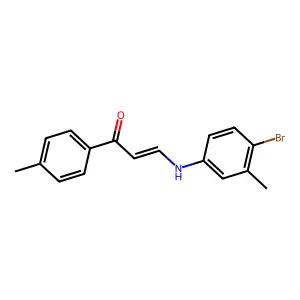 (E)-3-(4-bromo-3-methylanilino)-1-(4-methylphenyl)prop-2-en-1-one structure