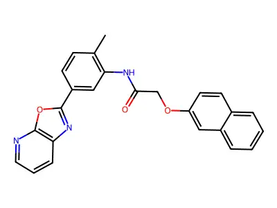 N-(2-methyl-5-[1,3]oxazolo[5,4-b]pyridin-2-ylphenyl)-2-(2-naphthyloxy)acetamide structure