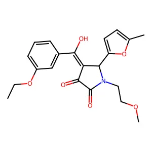 4-(3-ethoxybenzoyl)-3-hydroxy-1-(2-methoxyethyl)-5-(5-methylfuran-2-yl)-2,5-dihydro-1H-pyrrol-2-one structure