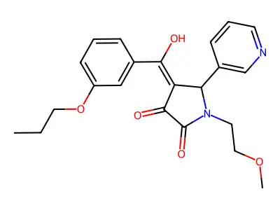 3-hydroxy-1-(2-methoxyethyl)-4-(3-propoxybenzoyl)-5-(pyridin-3-yl)-2,5-dihydro-1H-pyrrol-2-one structure