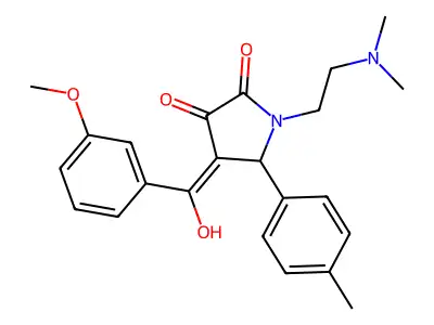 1-(2-dimethylaminoethyl)-4-[hydroxy-(3-methoxyphenyl)methylidene]-5-(4-methylphenyl)pyrrolidine-2,3-dione structure
