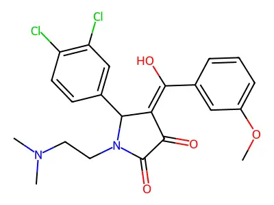 5-(3,4-dichlorophenyl)-1-(2-dimethylaminoethyl)-4-[hydroxy-(3-methoxyphenyl)methylidene]pyrrolidine-2,3-dione structure