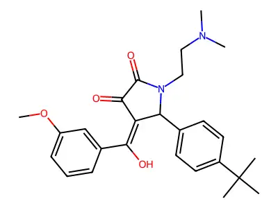 5-(4-tert-butylphenyl)-1-(2-dimethylaminoethyl)-4-[hydroxy-(3-methoxyphenyl)methylidene]pyrrolidine-2,3-dione structure
