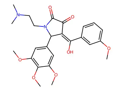 1-(2-dimethylaminoethyl)-4-[hydroxy-(3-methoxyphenyl)methylidene]-5-(3,4,5-trimethoxyphenyl)pyrrolidine-2,3-dione structure