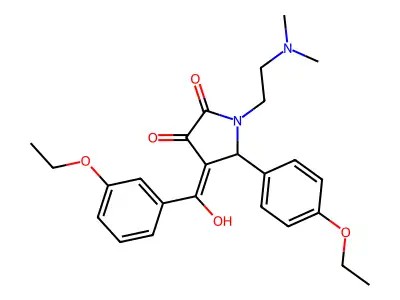 1-(2-dimethylaminoethyl)-5-(4-ethoxyphenyl)-4-[(3-ethoxyphenyl)-hydroxymethylidene]pyrrolidine-2,3-dione structure