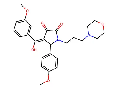3-hydroxy-4-(3-methoxybenzoyl)-5-(4-methoxyphenyl)-1-[3-(morpholin-4-yl)propyl]-2,5-dihydro-1H-pyrrol-2-one structure