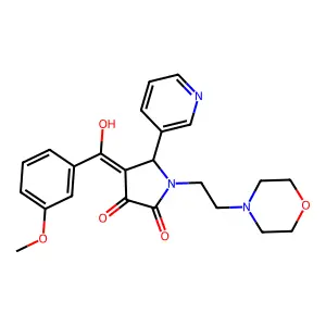 3-hydroxy-4-(3-methoxybenzoyl)-1-[2-(morpholin-4-yl)ethyl]-5-(pyridin-3-yl)-2,5-dihydro-1H-pyrrol-2-one structure