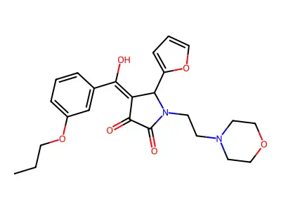 5-(furan-2-yl)-3-hydroxy-1-[2-(morpholin-4-yl)ethyl]-4-(3-propoxybenzoyl)-2,5-dihydro-1H-pyrrol-2-one structure