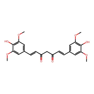 1,7-Bis(4-hydroxy-3,5-dimethoxyphenyl)hepta-1,6-diene-3,5-dione structure