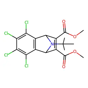 5,6,7,8-Tetrachloro-1,4-dihydro-1,4-epimino-9-(1,1-dimethylethyl)naphthalene-2,3-dicarboxylic acid dimethyl ester structure
