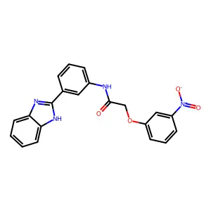 N-[3-(1H-benzimidazol-2-yl)phenyl]-2-(3-nitrophenoxy)acetamide structure