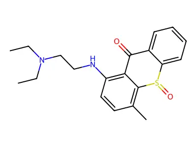 1-((2-(Diethylamino)ethyl)amino)-4-methylthioxanthen-9-one 10-oxide structure