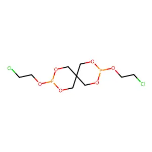 2,4,8,10-Tetraoxa-3,9-diphosphaspiro[5.5]undecane, 3,9-bis(2-chloroethoxy)- structure