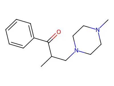 1-Propanone, 2-methyl-3-(4-methyl-1-piperazinyl)-1-phenyl- structure