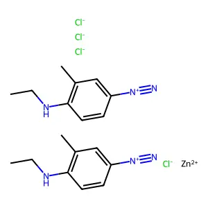 Benzenediazonium, 4-(ethylamino)-3-methyl-, (T-4)-tetrachlorozincate(2-) (2:1) structure