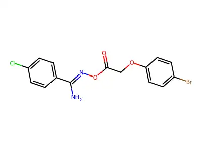 N'-{[(4-bromophenoxy)acetyl]oxy}-4-chlorobenzenecarboximidamide structure