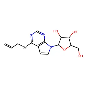 7H-Pyrrolo[2, 4-(2-propenylselenyl)-7-beta-D-ribofuranosyl- structure