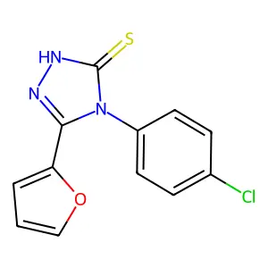 4-(4-chlorophenyl)-5-(furan-2-yl)-4H-1,2,4-triazole-3-thiol structure