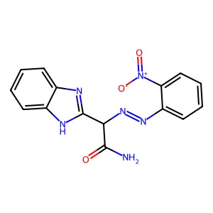 1H-Benzimidazole-2-acetamide, alpha-(2-(2-nitrophenyl)diazenyl)- structure