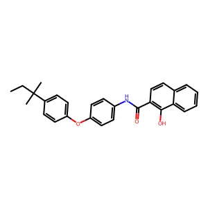 2-Naphthalenecarboxamide, N-(4-(4-(1,1-dimethylpropyl)phenoxy)phenyl)-1-hydroxy- structure
