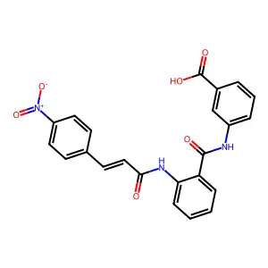 3-{2-[(2E)-3-(4-Nitrophenyl)prop-2-enamido]benzamido}benzoic acid structure