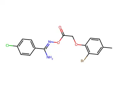 N'-{[(2-bromo-4-methylphenoxy)acetyl]oxy}-4-chlorobenzenecarboximidamide structure