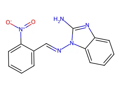 1-[(2-Nitrophenyl)methylideneamino]benzoimidazol-2-amine structure