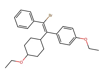 1-[2-Bromo-1-(4-ethoxycyclohexyl)-2-phenylethenyl]-4-ethoxybenzene structure