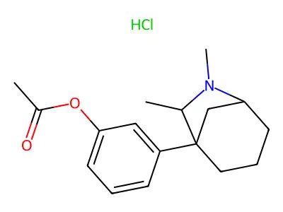 (+-)-6,7-Dimethyl-1-(m-hydroxyphenyl)-6-azabicyclo(3.2.1)octane acetate hydrochloride structure