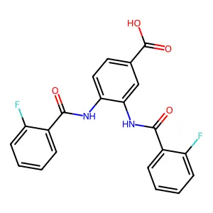 3,4-Bis[(2-fluorobenzoyl)amino]benzoic acid structure