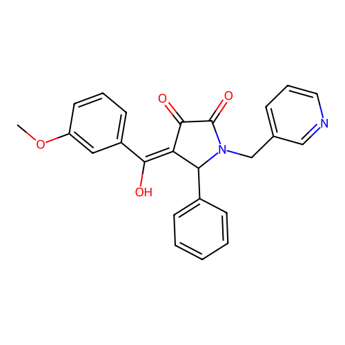 3-hydroxy-4-(3-methoxybenzoyl)-5-phenyl-1-(pyridin-3-ylmethyl)-1H-pyrrol-2(5H)-one structure