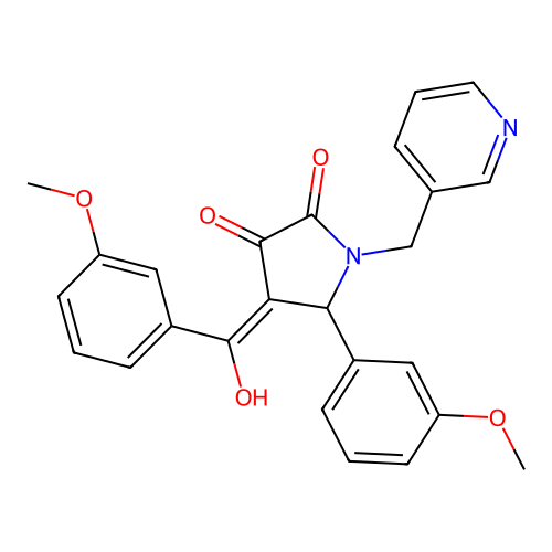 (4E)-4-[hydroxy-(3-methoxyphenyl)methylidene]-5-(3-methoxyphenyl)-1-(pyridin-3-ylmethyl)pyrrolidine-2,3-dione structure