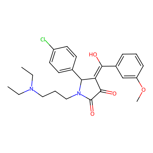 (4E)-5-(4-chlorophenyl)-1-[3-(diethylamino)propyl]-4-[hydroxy-(3-methoxyphenyl)methylidene]pyrrolidine-2,3-dione structure