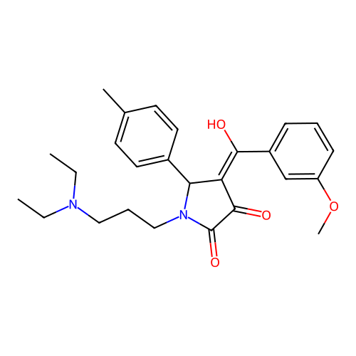 (4E)-1-[3-(diethylamino)propyl]-4-[hydroxy-(3-methoxyphenyl)methylidene]-5-(4-methylphenyl)pyrrolidine-2,3-dione structure