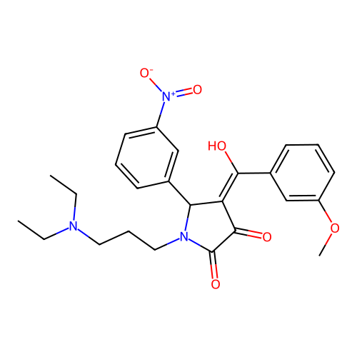 (4E)-1-[3-(diethylamino)propyl]-4-[hydroxy-(3-methoxyphenyl)methylidene]-5-(3-nitrophenyl)pyrrolidine-2,3-dione structure