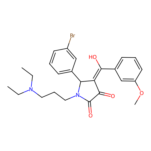 (4E)-5-(3-bromophenyl)-1-[3-(diethylamino)propyl]-4-[hydroxy-(3-methoxyphenyl)methylidene]pyrrolidine-2,3-dione structure