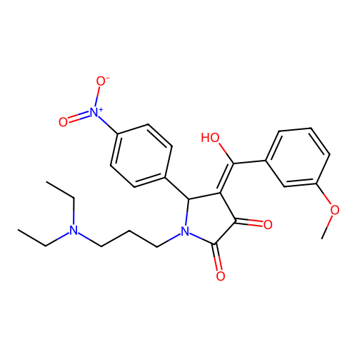 (4E)-1-[3-(diethylamino)propyl]-4-[hydroxy-(3-methoxyphenyl)methylidene]-5-(4-nitrophenyl)pyrrolidine-2,3-dione structure