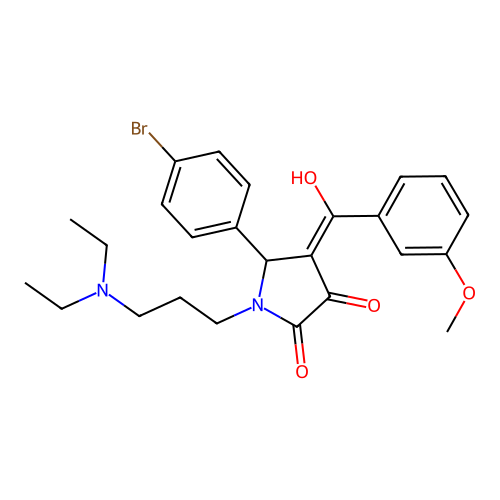 (4E)-5-(4-bromophenyl)-1-[3-(diethylamino)propyl]-4-[hydroxy-(3-methoxyphenyl)methylidene]pyrrolidine-2,3-dione structure