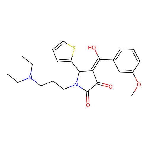(4E)-1-[3-(diethylamino)propyl]-4-[hydroxy-(3-methoxyphenyl)methylidene]-5-thiophen-2-ylpyrrolidine-2,3-dione structure