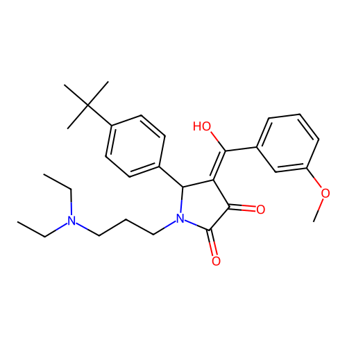 (4E)-5-(4-tert-butylphenyl)-1-[3-(diethylamino)propyl]-4-[hydroxy-(3-methoxyphenyl)methylidene]pyrrolidine-2,3-dione structure